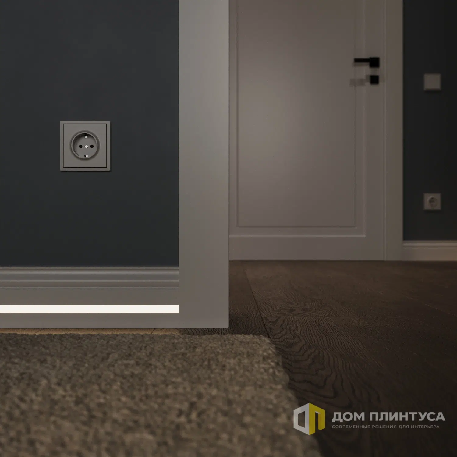 Плинтус под LED подсветку Венеция в интерьере
